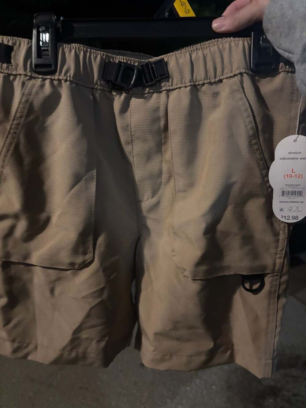 Stretch Adjustable Waist Buckle Cargo Shorts Urban Khaki Size L